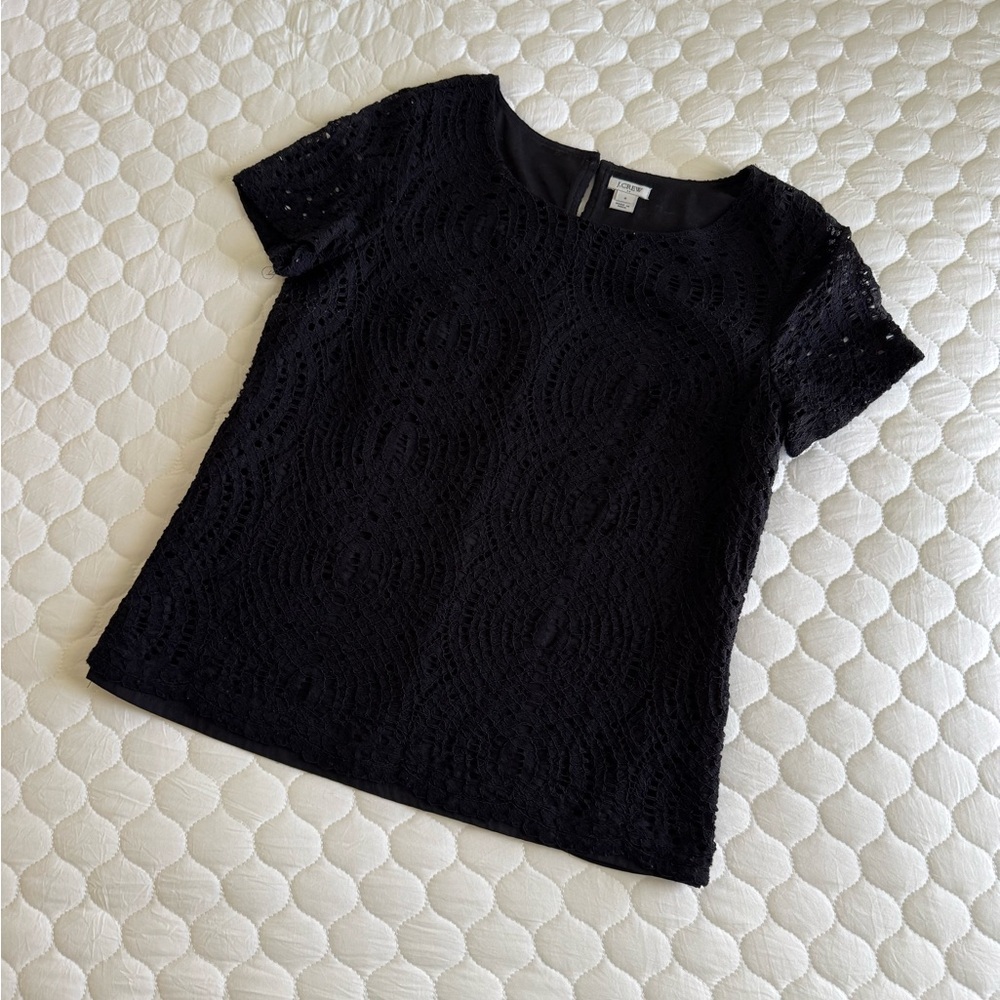 J. Crew Black Lace Blouse